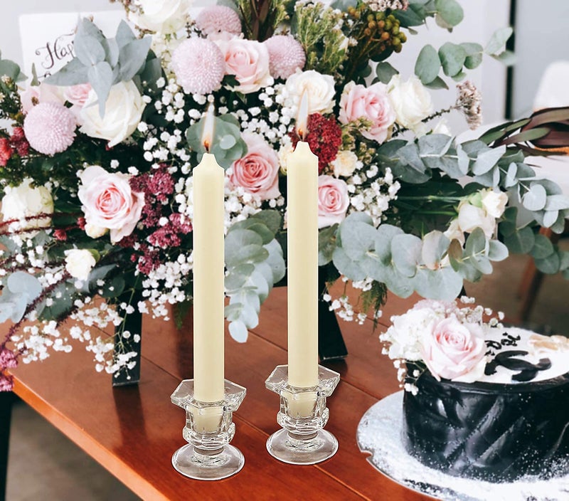 Dedoot Candle Holders, Dedoot Pack of 12 Glass Taper Candle Holders Centerpiece Clear Candlestick Holders Fits 3/4" Taper Candle, Candle Holders for Candlesticks Table Wedding Party - Image 3